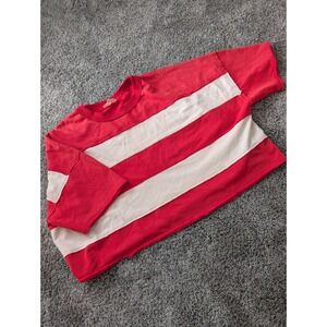 Peach‎ Love California Red White Striped Long Sleeve Sweatshirt Top